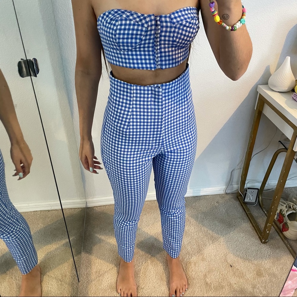 ZARA Blue Gingham Set.